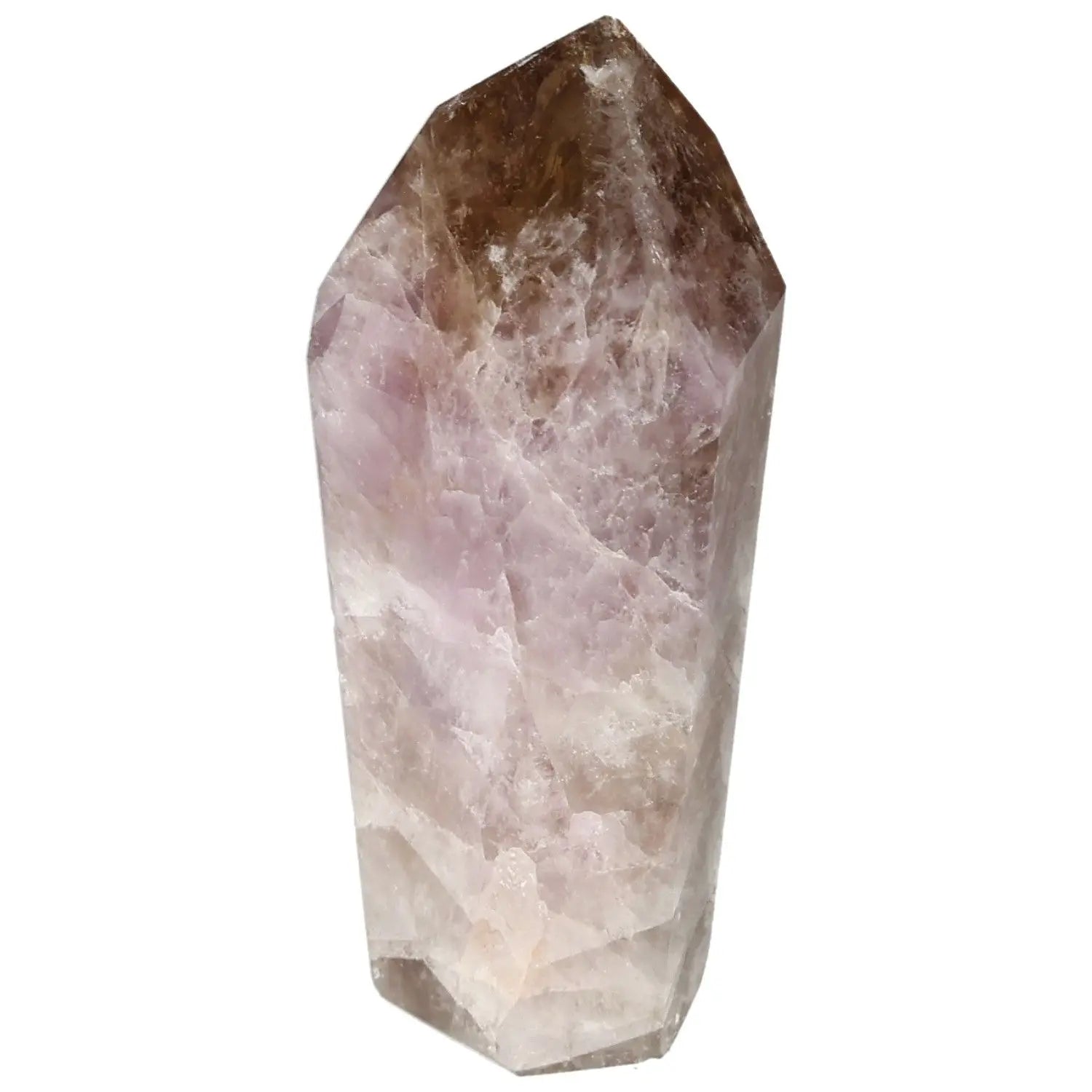 Seven Point Polished Amethyst Crystal from Sylvia Crystals, known for stress reduction and concentration enhancement, luxury gemstone