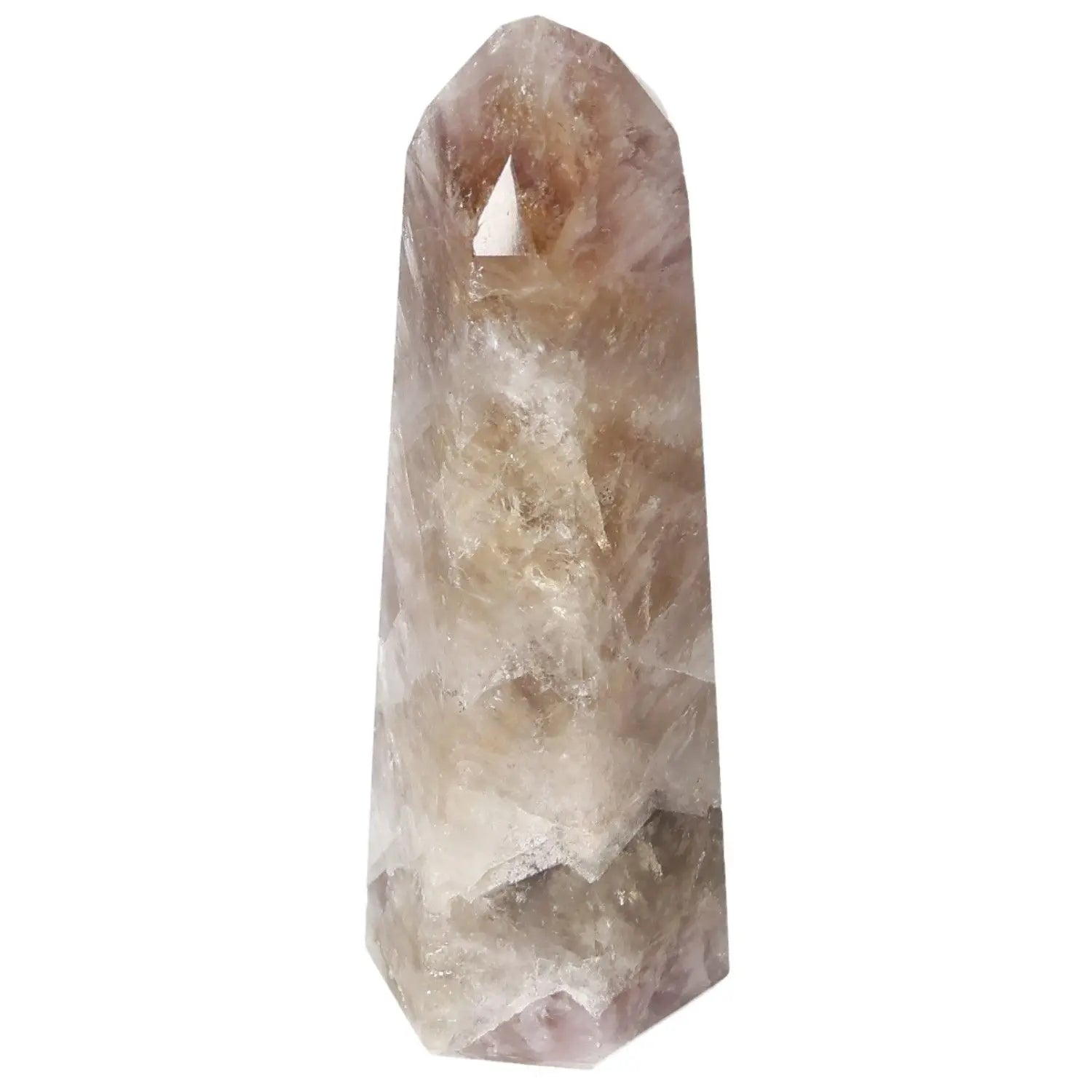 Seven Point Polished Amethyst crystal from Sylvia Crystals, known for stress reduction and energy enhancement.