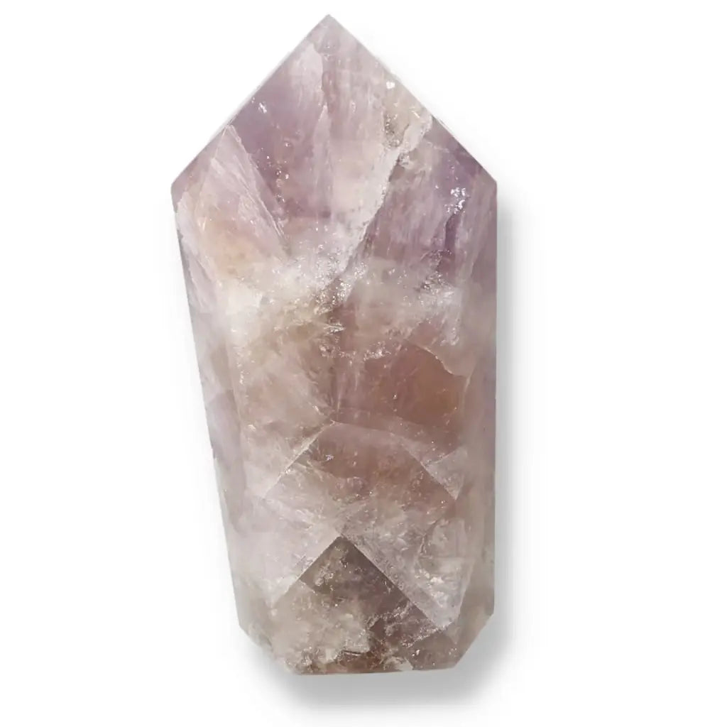 Seven Point Polished Amethyst crystal from Sylvia Crystals, showcasing elegance and spiritual energy enhancement.