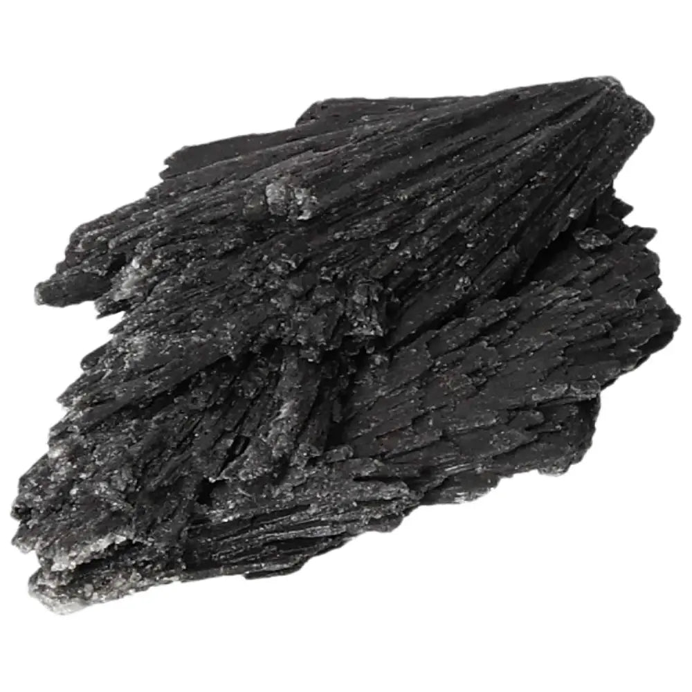 Black Kyanite crystal from Sylvia Crystals, ideal for meditation and energy harmonization. Mystical and introspective journey aid.