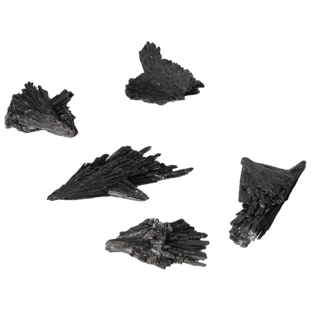Black Kyanite S gemstones from Sylvia Crystals, ideal for meditation and spiritual exploration, showcasing luxury and elegance.