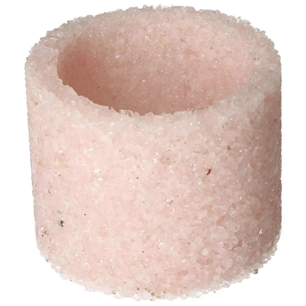 Rose Quartz Candle Holder by Sylvia Crystals for emotional healing and elegance