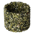 Luxurious jadeite candle holder by Sylvia Crystals, symbolizing harmony and fortune, crafted from high-quality gemstones.