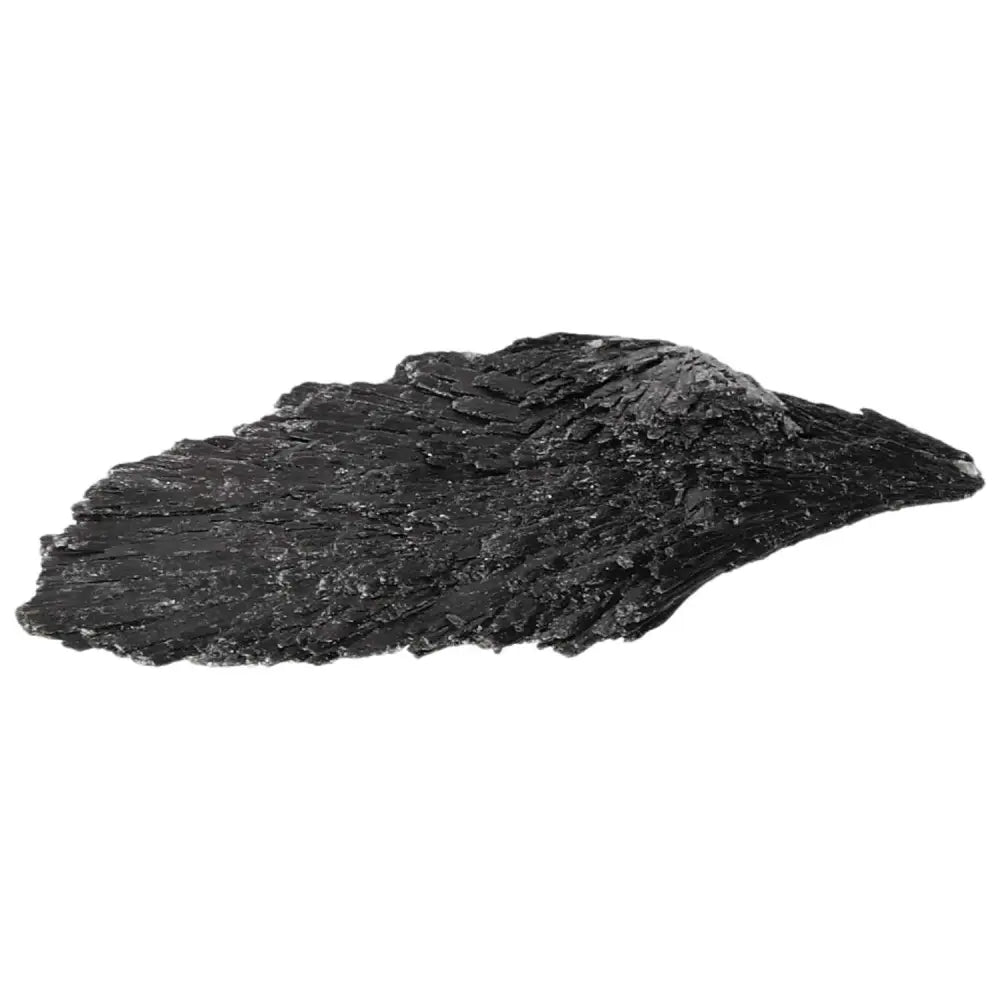 Black Kyanite crystal from Sylvia Crystals, known for its transformative energy and meditation benefits, providing clarity and harmony.