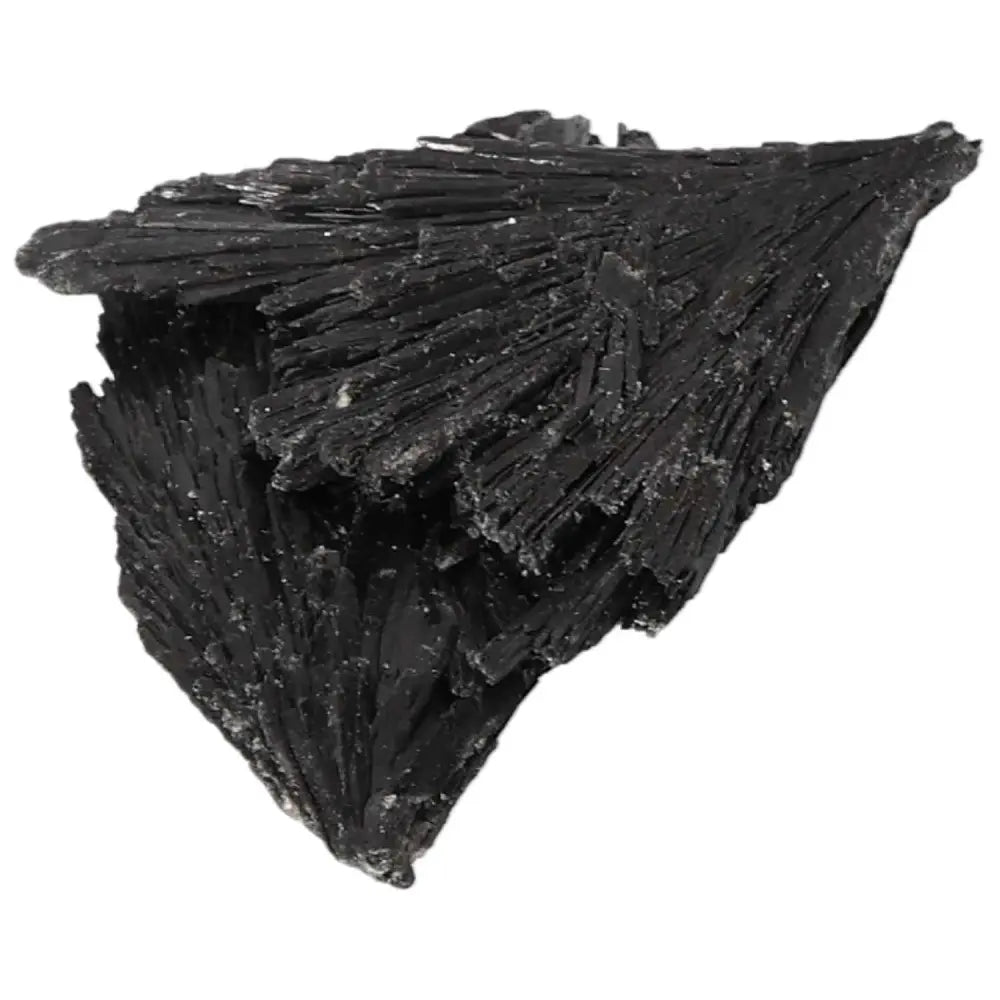 Premium Black Kyanite stone from Sylvia Crystals, ideal for mental clarity and spiritual introspection.