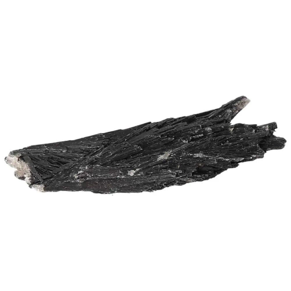 Black Kyanite stone by Sylvia Crystals, known for facilitating deep introspection and meditation for clarity and inner harmony.