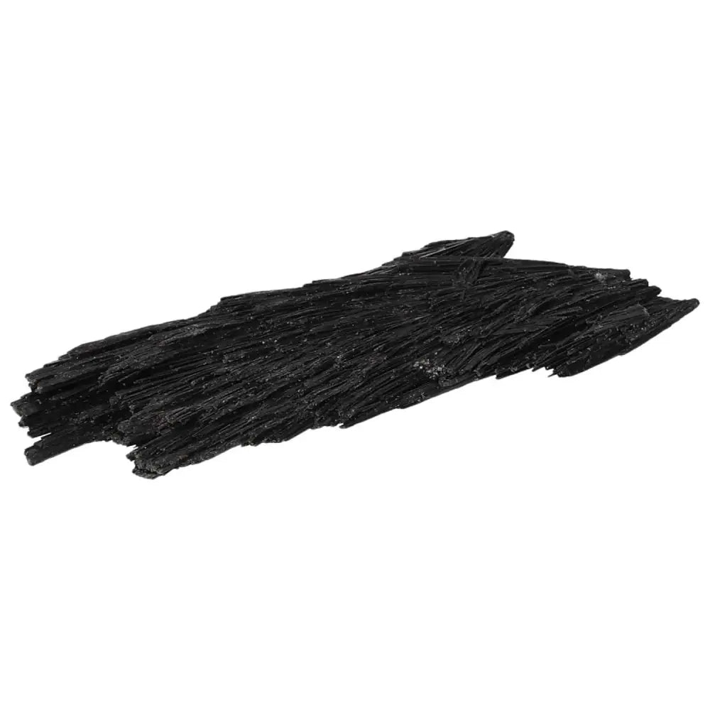 Black Kyanite crystal from Sylvia Crystals, known for its introspective and meditative properties, ideal for enhancing clarity and resolution.