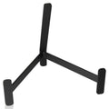 Black metal base for displaying stones or collectibles, featuring a sleek, minimalistic design.