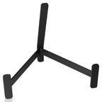 Black metal base for displaying stones or collectibles, featuring a sleek, minimalistic design.