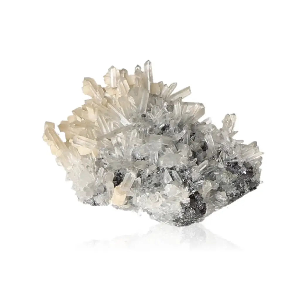 Natural clear quartz crystal cluster showcasing its ethereal beauty and potent healing properties, known as the 'Master Healer.'