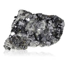 Galena with Quartz crystal, shimmering metallic luster, Sylvia Crystals premium collection, spiritual sophistication and inner peace.
