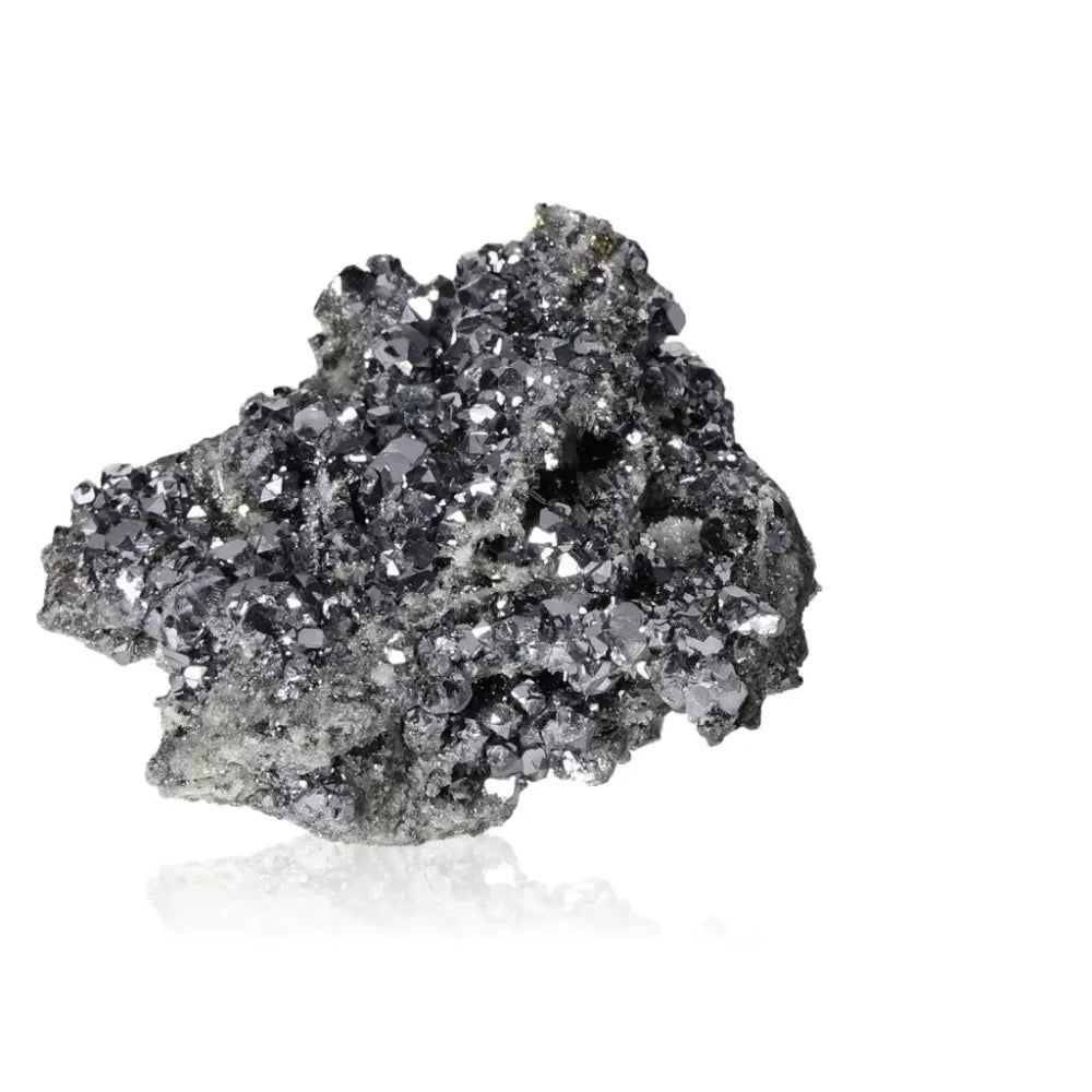 Galena with Chalcopyrite and Quartz crystal cluster, known for its aesthetic beauty and transformative energy from Sylvia Crystals.