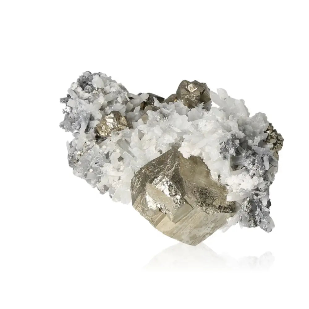 Quartz with Pyrite and Galena crystal by Sylvia Crystals, showcasing natural elegance and spiritual allure. Perfect for decor.