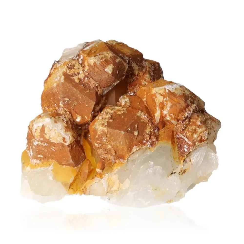 Lemonite crystal with iron oxidation, showcasing rich orange hues and intricate formations, ideal for energy and inspiration.