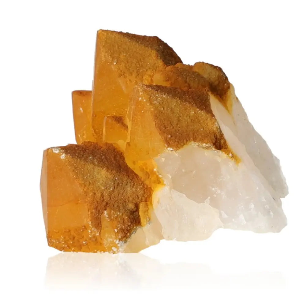 Milky Quartz with Goethite crystal showcasing earthy tones and grounding properties, from Sylvia Crystals.
