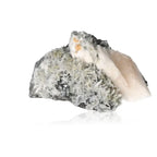Quartz with Calcite and Sphalerite crystal formation from Sylvia Crystals, showcasing clarity and energy amplification.
