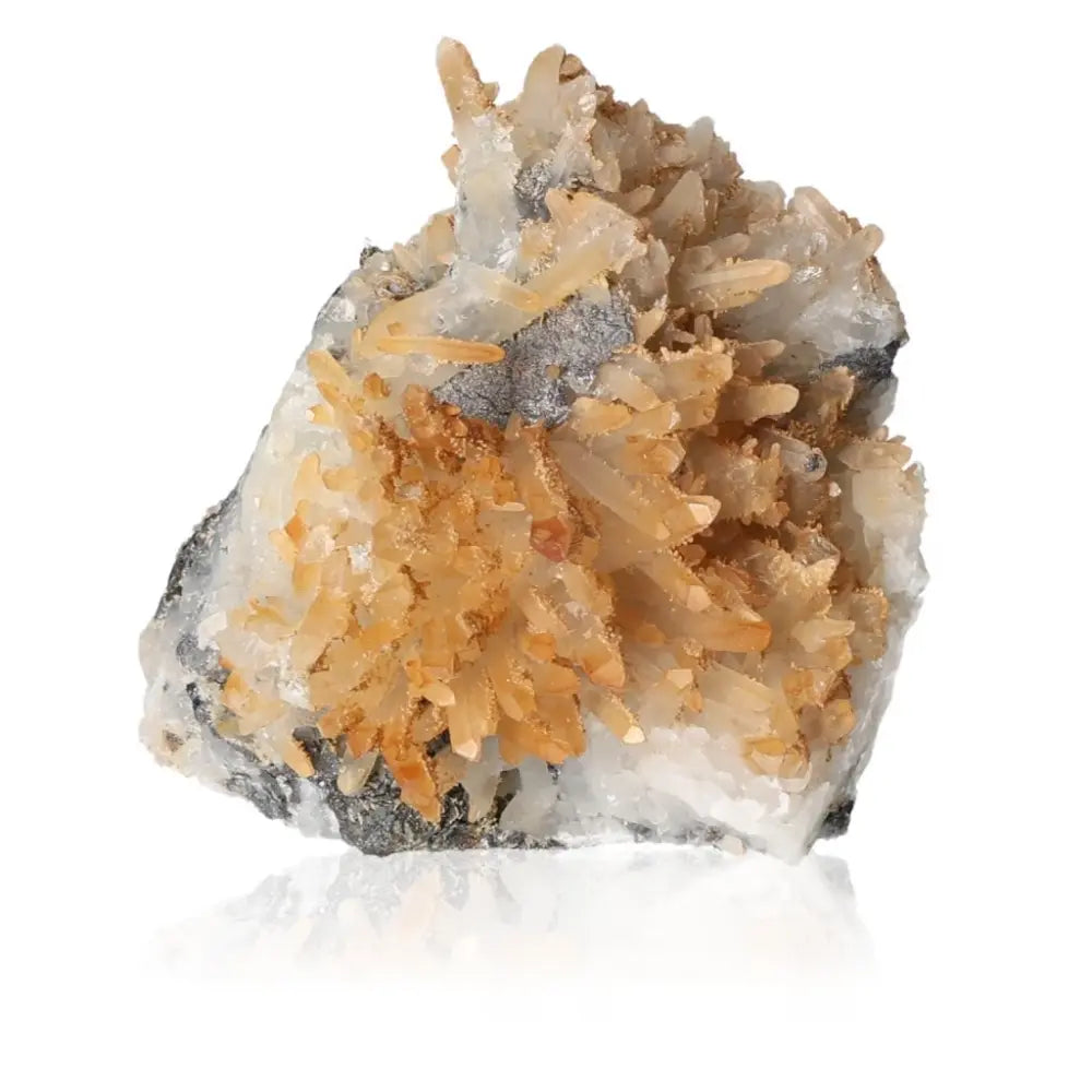 Galena with Quartz and Goethite crystal cluster from Sylvia Crystals, showcasing luxury and spirituality with harmonious energy symphony.