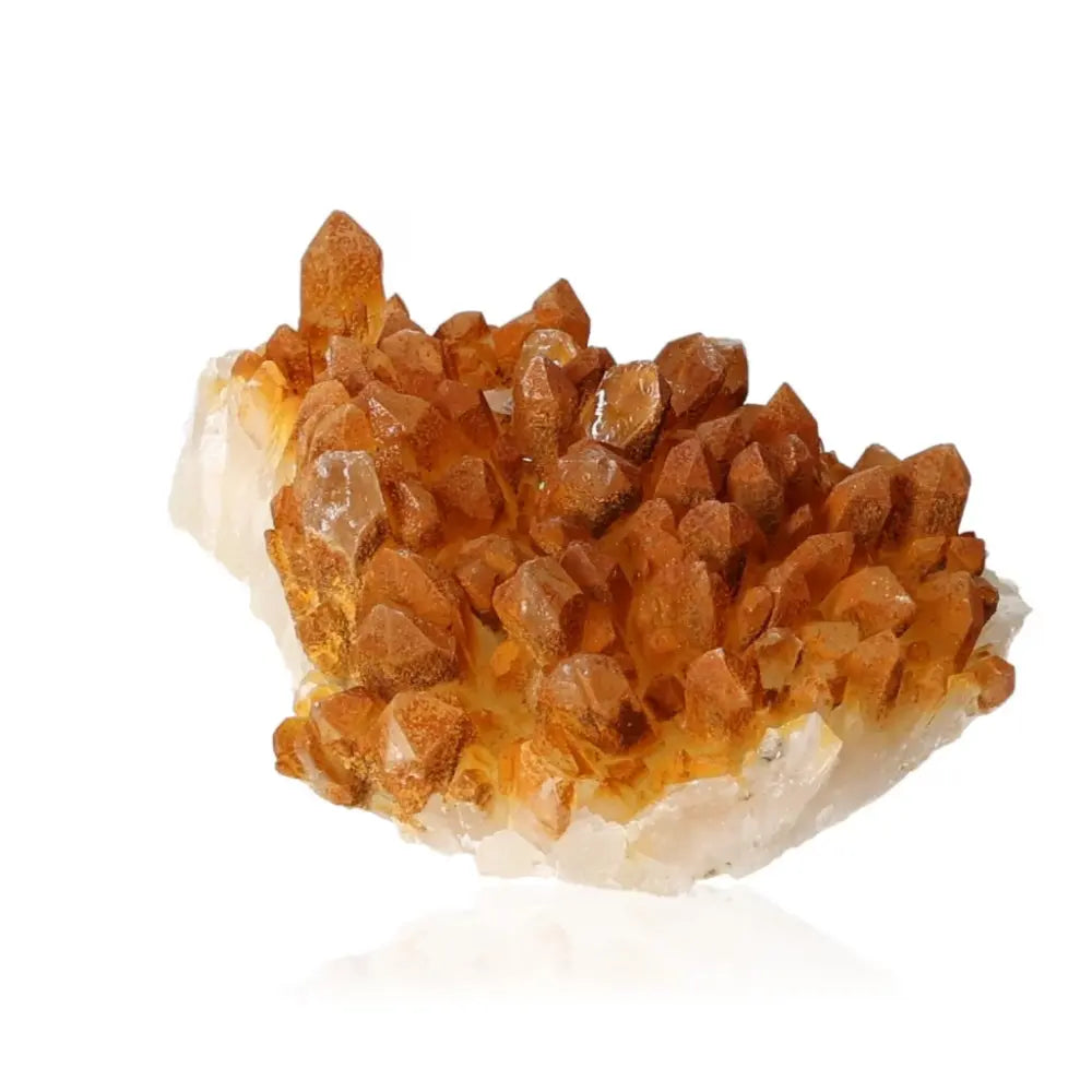 Quartz with Iron Oxide crystals, also known as Limonite, for inspiration and creativity, resembling Citrine with energetic properties.