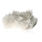 Quartz crystal cluster showcasing stunning clarity and sparkle, embodying purity and enhancing energy flow for balance and focus.
