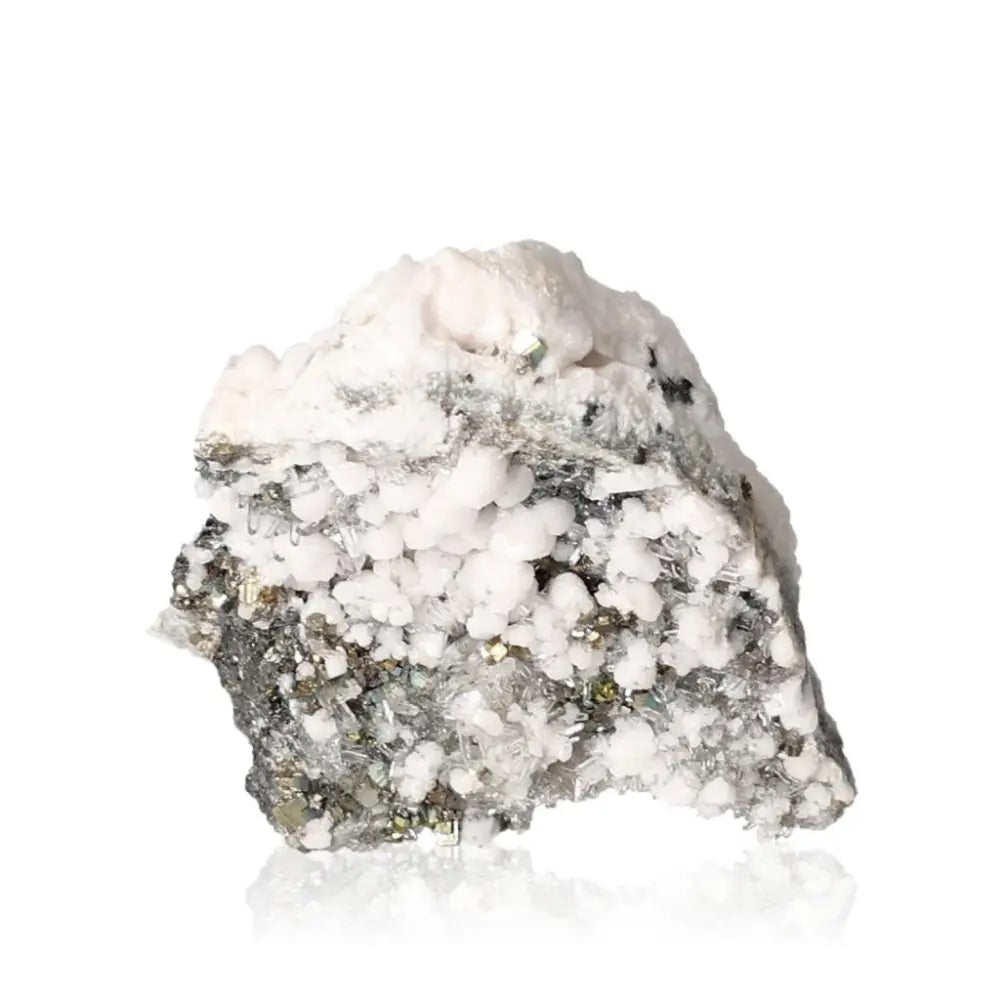 Soft pink Mangano Calcite crystal for love, compassion, and emotional healing, promoting forgiveness and inner peace.