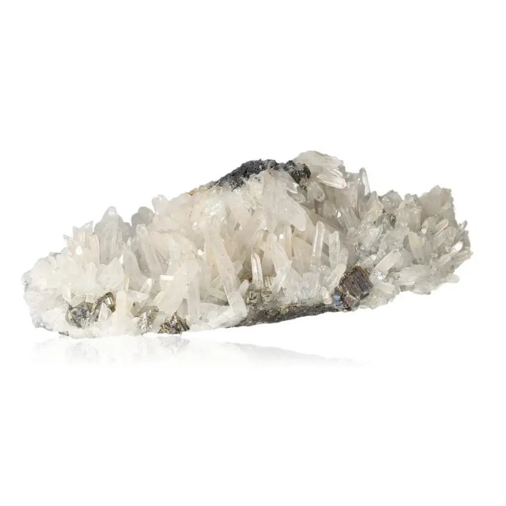 Quartz with Pyrite and Sphalerite crystal from Sylvia Crystals, showcasing luxury and spiritual energy, handpicked for quality.