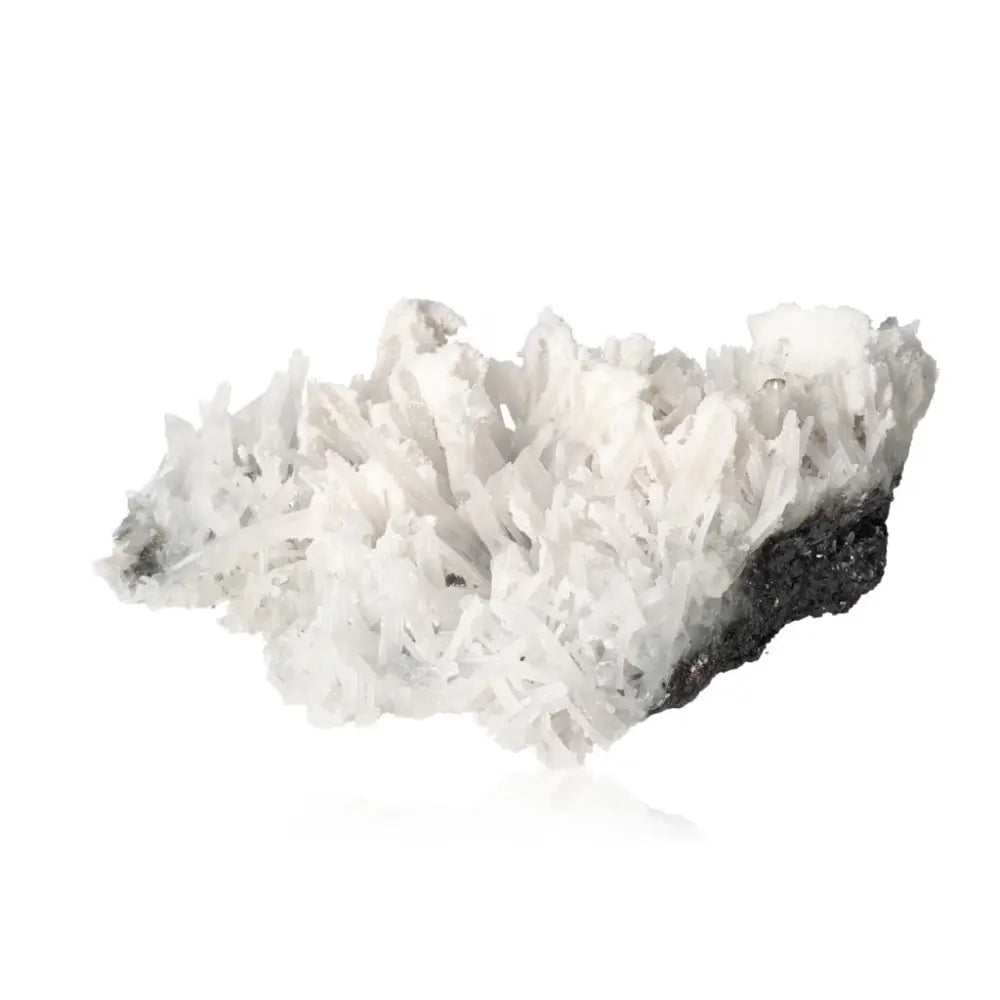 Quartz crystal cluster with a brilliant white sparkle, ideal for enhancing energy flow and focus, perfect for home or personal collection.