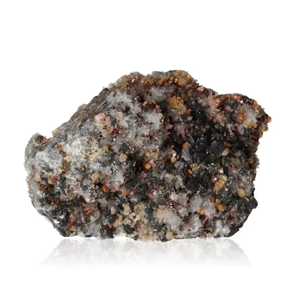 Creedite mineral with orange and purple hues symbolizing high vibrational energy, promoting spiritual growth and enlightenment.