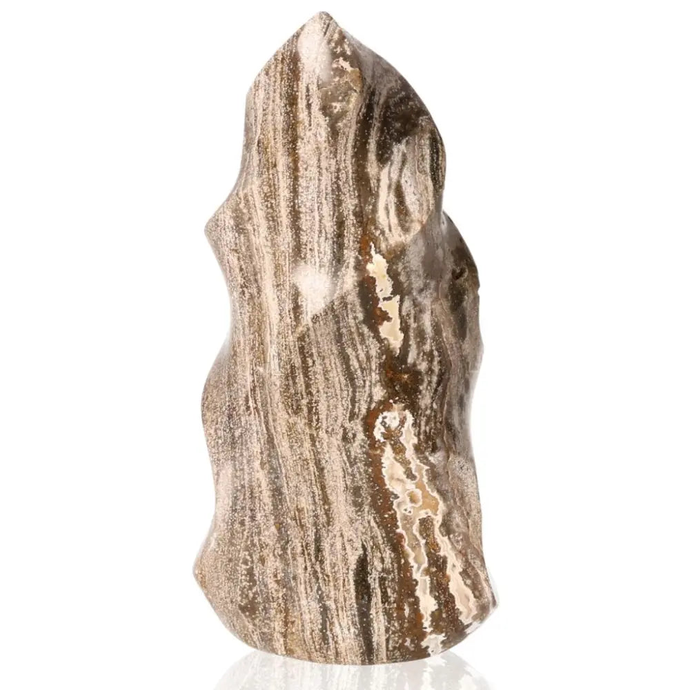 Polished Orbicular Jasper Tower with natural swirls and orbs from Sylvia Crystals, enhancing beauty and balance in any space.