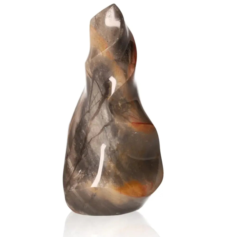 Vibrant Polychrome Jasper Flame showcasing colorful patterns of reds, oranges, browns, and greens, known as Desert Jasper.