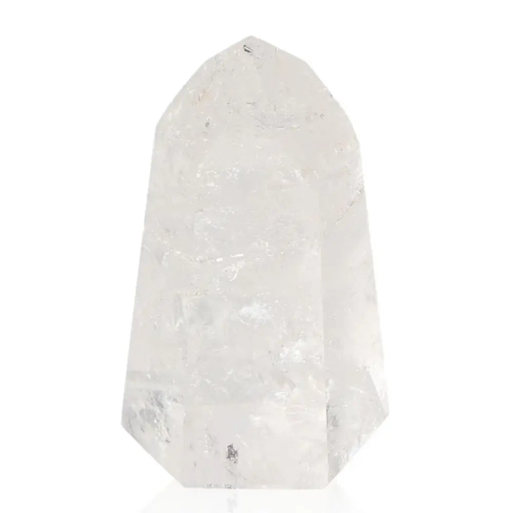 Lemurian Quartz Obelisk by Sylvia Crystals, clear spiritual crystal showcasing natural formations and premium clarity.