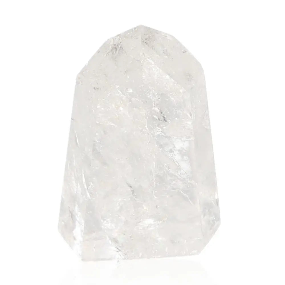 Lemurian Quartz Obelisk - Clear Crystal Quartz Point for energy amplification and spiritual well-being, ideal for self-discovery.