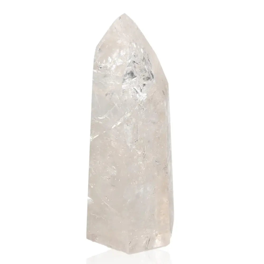 Lemurian Quartz Obelisk, clear crystal quartz point for purification, harmonizing mind and energy, neutralizes electromagnetic radiation
