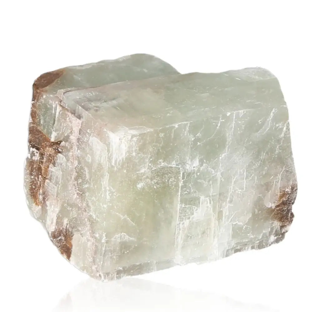 Green Calcite crystal for renewal and emotional healing, featuring vivid green hues and heart chakra energy.
