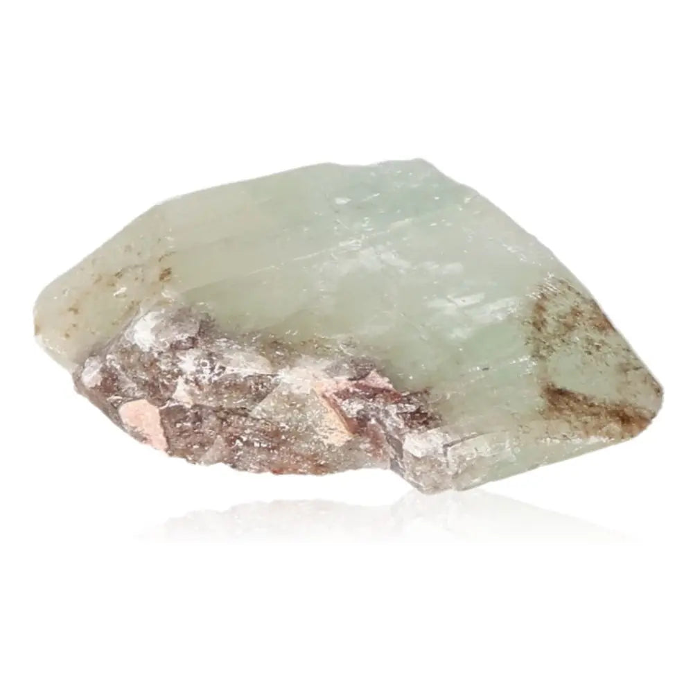 Green Calcite Crystal for emotional healing and heart chakra energy, promoting inner peace and renewal with vibrant green hues.