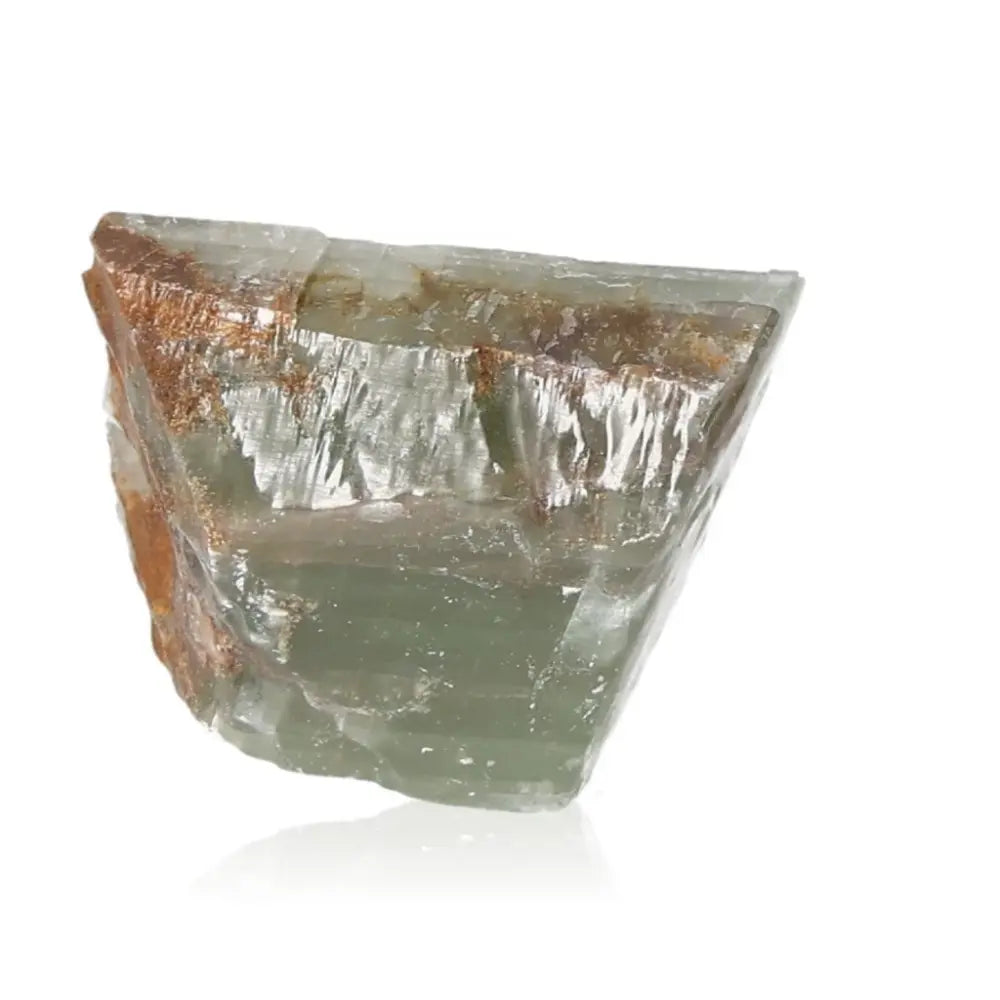 Green Calcite crystal for emotional healing, personal growth, and heart chakra renewal, known for its soothing green hues.