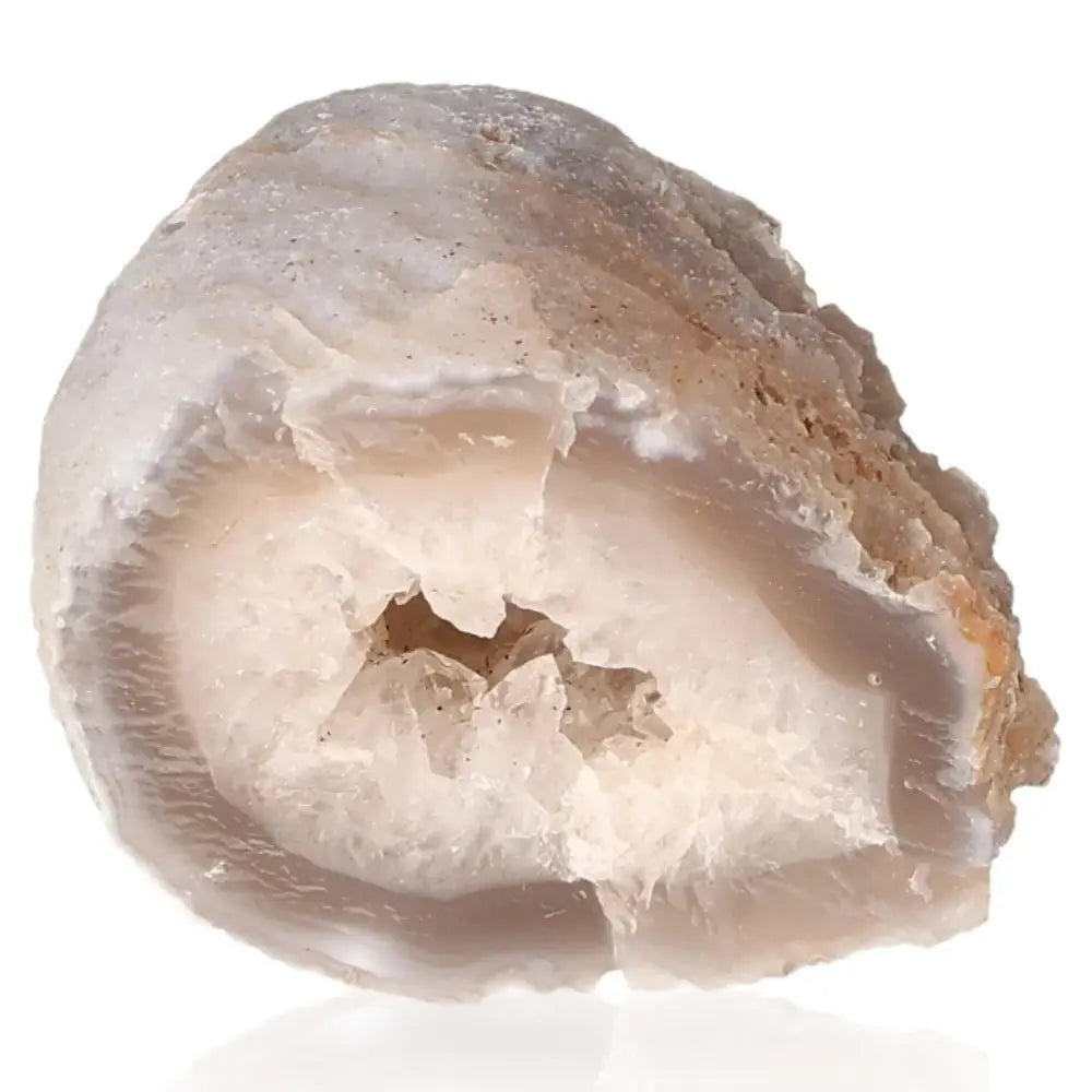 Mini Agate Geode showcasing natural crystal formation for holistic well-being and serene energy harmonization.