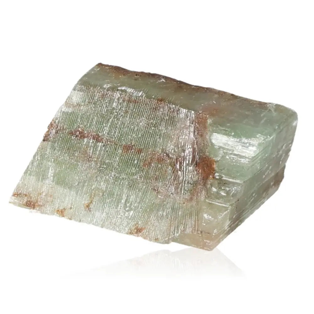 Green Calcite crystal for emotional healing and heart chakra alignment, showcasing vibrant green hues and powerful renewal energy.