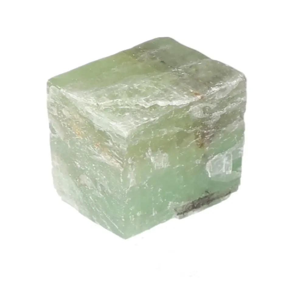 Green Calcite crystal, a gemstone for renewal and emotional healing, enhances heart chakra energy and attracts positive vibes.