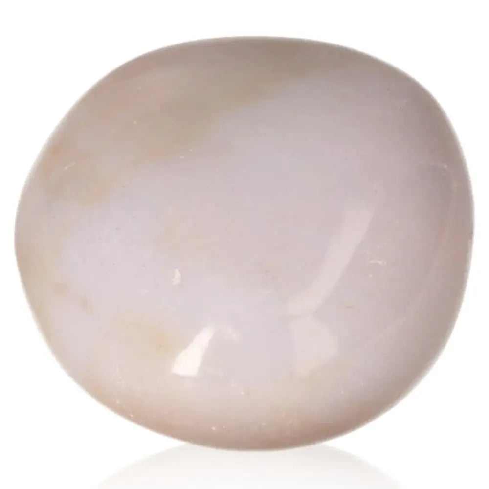 Banded Agate Tumbled Stone with smooth finish, showcasing unique swirling patterns for tranquility and harmony.