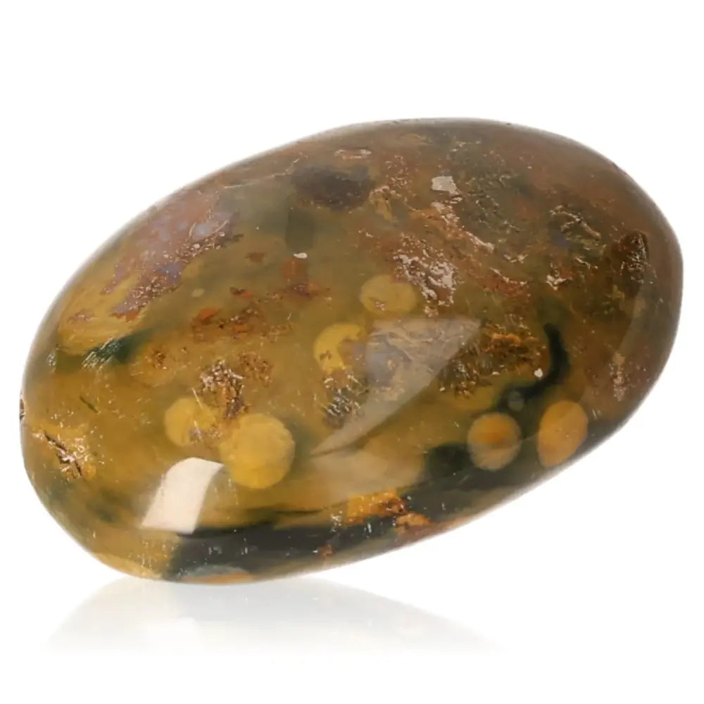 Nellite stone with blue and golden hues, symbolizing courage and spiritual insight, ideal for activating the Solar Plexus Chakra.