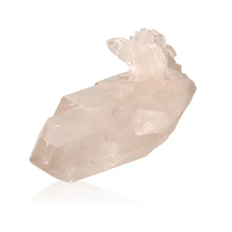 Natural rough crystal quartz cluster showcasing unique formations for balance and spiritual energy enhancement.