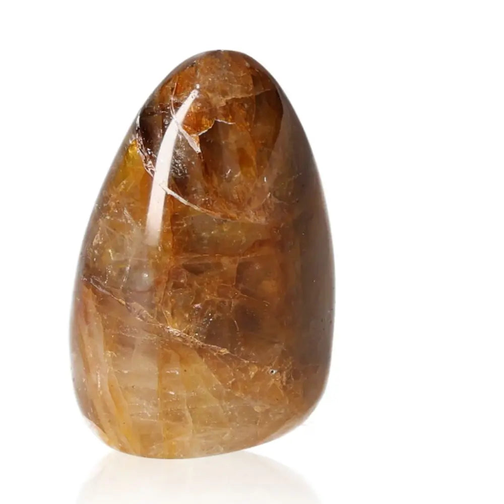 Honey Calcite Free Form gemstone for confidence, clarity, and motivation with golden hues, aligns with solar plexus chakra.