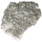 Quartz with Pyrite crystal displaying a shimmering silver and white surface, symbolizing spiritual depth and transformation.
