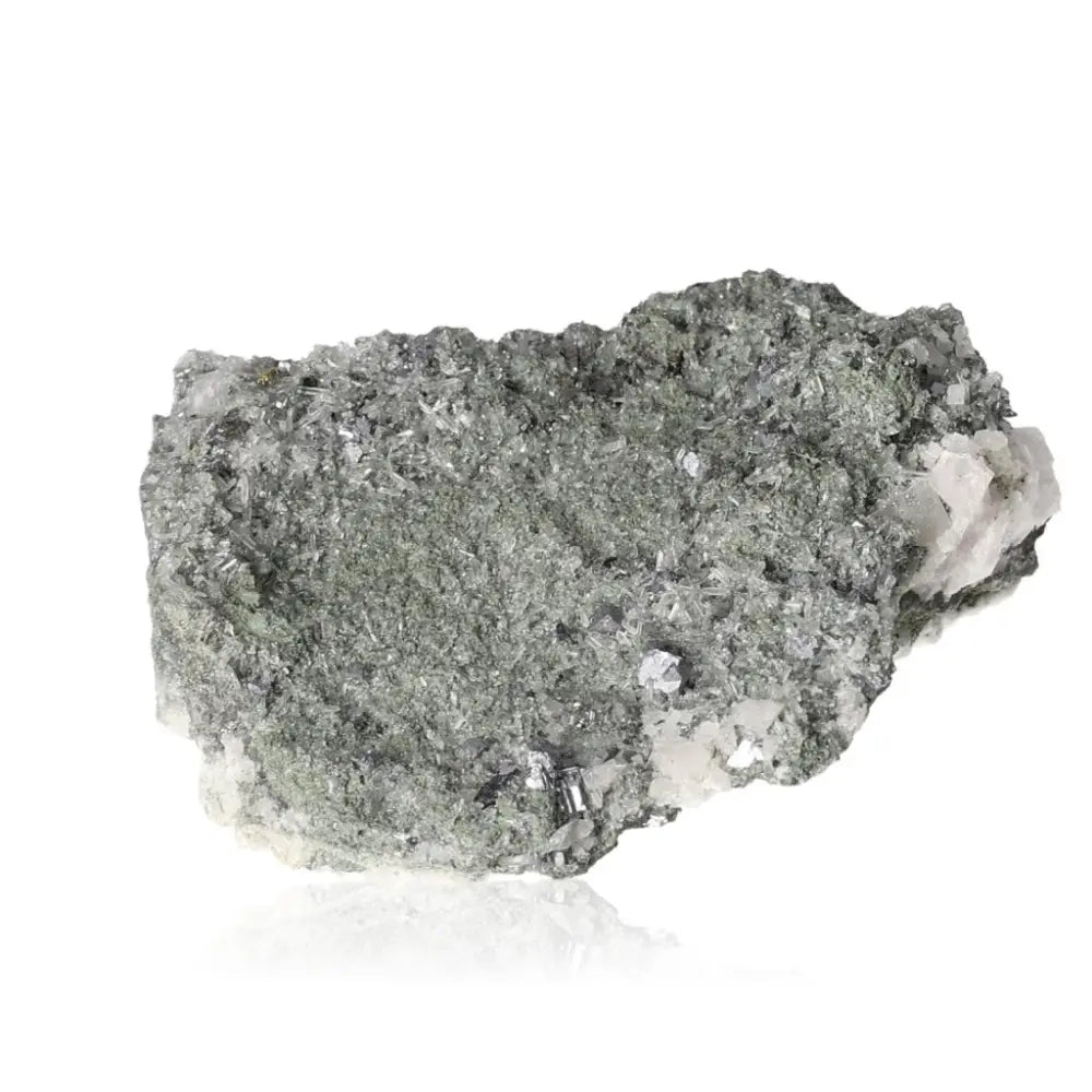 Galena crystal with quartz and calcite, premium selection by Sylvia Crystals offering transformative energy and captivating aesthetics.