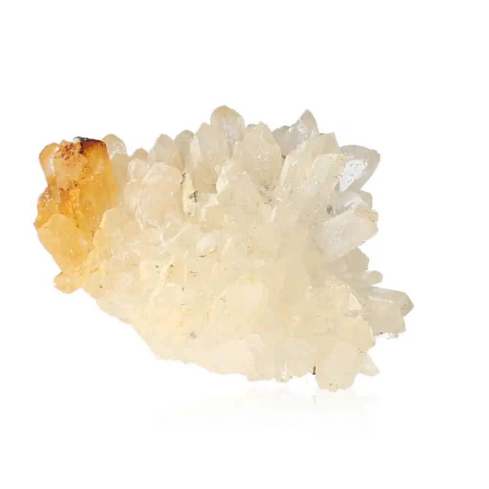 Close-up of Quart with Limonite crystal, showcasing its intricate texture and natural elegance for spiritual and nature enthusiasts.