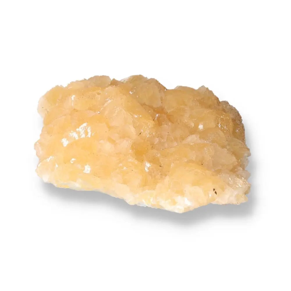 Honey Calcite gemstone for confidence, clarity, and motivation, aligning with solar plexus and sacral chakras.