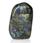 Polished Labradorite Cut Base by Sylvia Crystals with mesmerizing colors, elegantly crafted for energy and elegance.