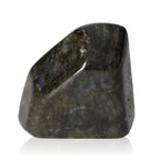 Labradorite polished cut base by Sylvia Crystals showcasing natural iridescence and sleek design, ethically sourced and elegant.