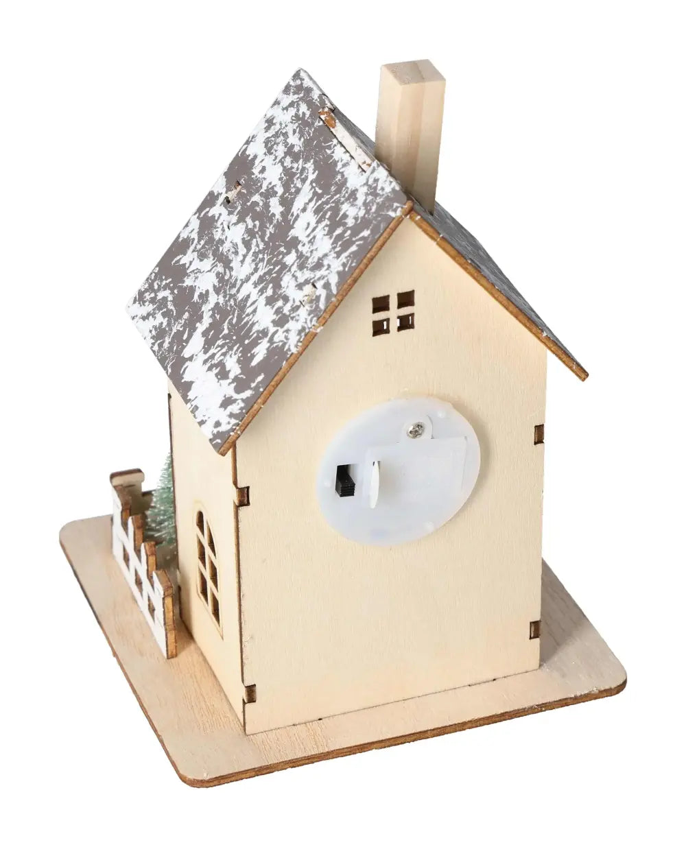 Wooden Table Deco House LED 3 with intricate roof design, part of the Sylvia Crystals collection, embodying elegance and tranquility.