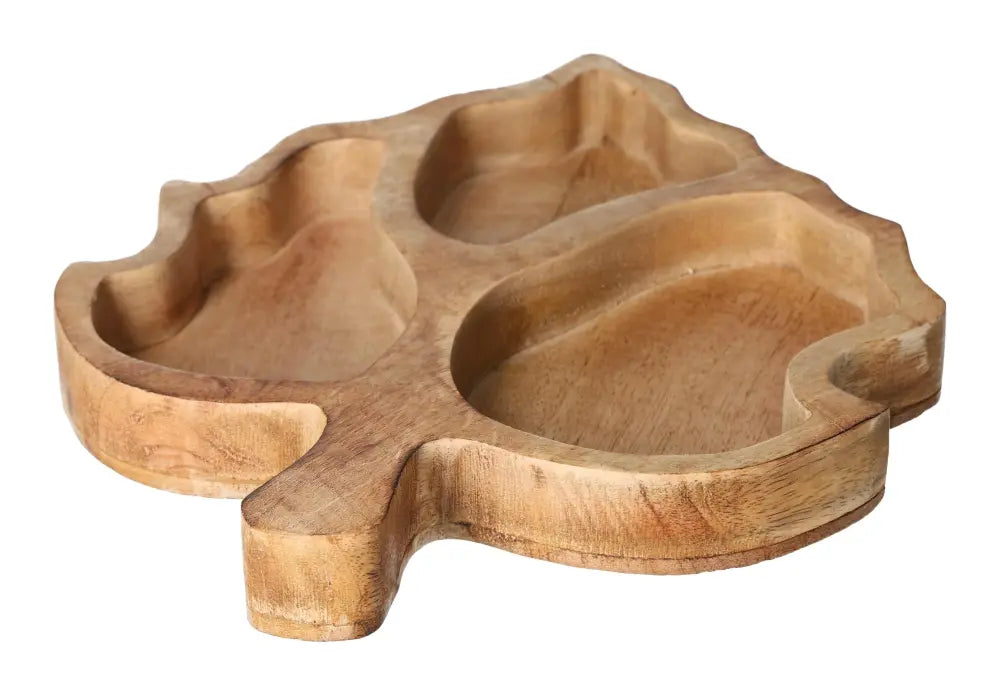 Elegant Tray Leaf 30 cm crafted from premium wood, designed by Sylvia Crystals for a touch of luxury and sophistication in home decor.